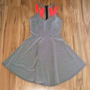 Striped  One Piece with Pink Accents